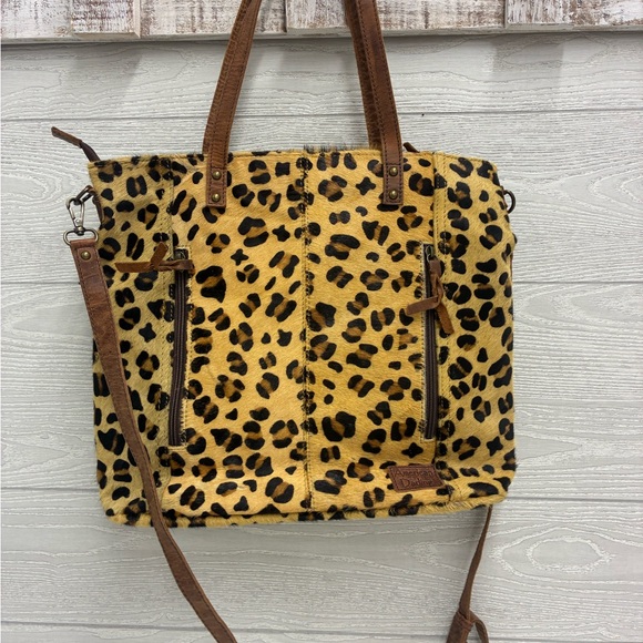 American Darling Handbags - American Darling Hair on Cowhide Leopard Print Tote